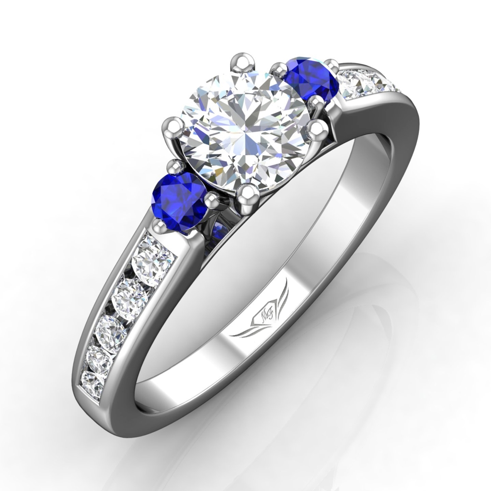 14K White Gold FlyerFit Channel/Shared Prong Engagement Ring Image 5 Becky Beauchine Kulka Diamonds and Fine Jewelry Okemos, MI