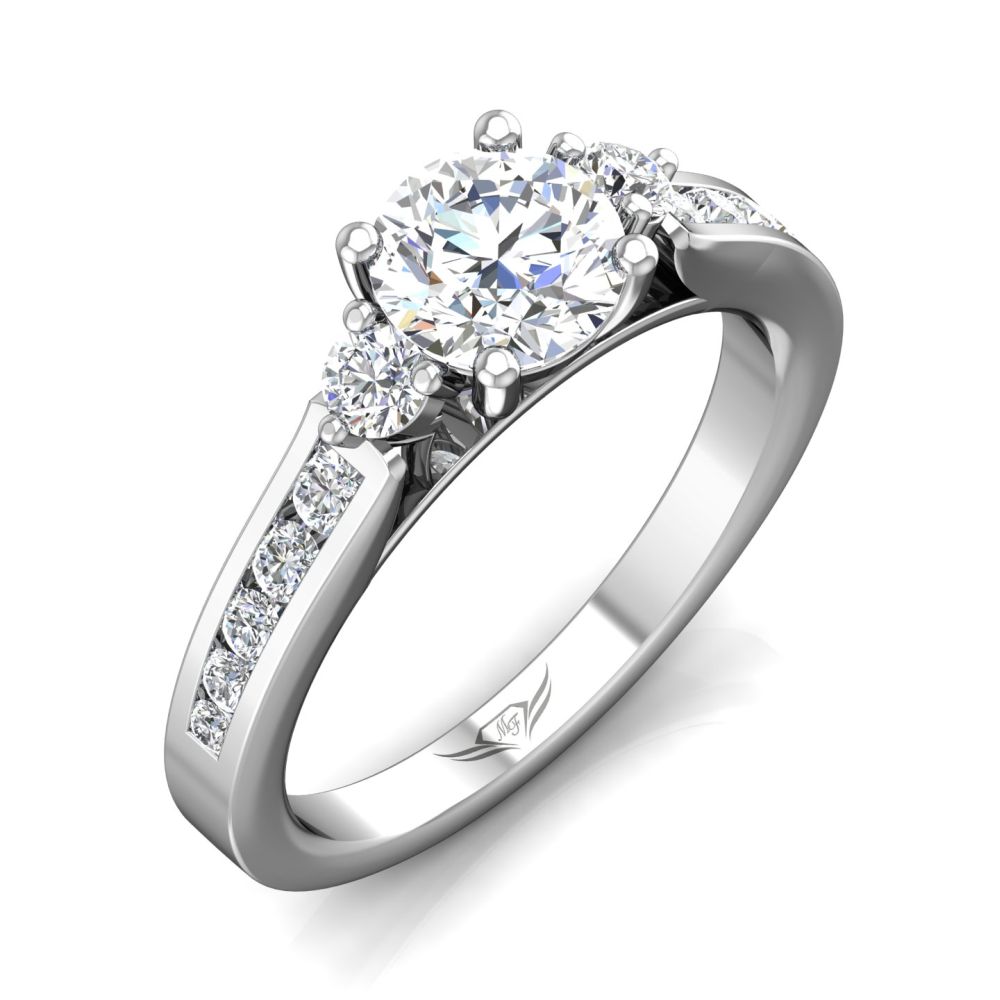 14K White Gold FlyerFit Channel/Shared Prong Engagement Ring Image 5 Christopher's Fine Jewelry Pawleys Island, SC