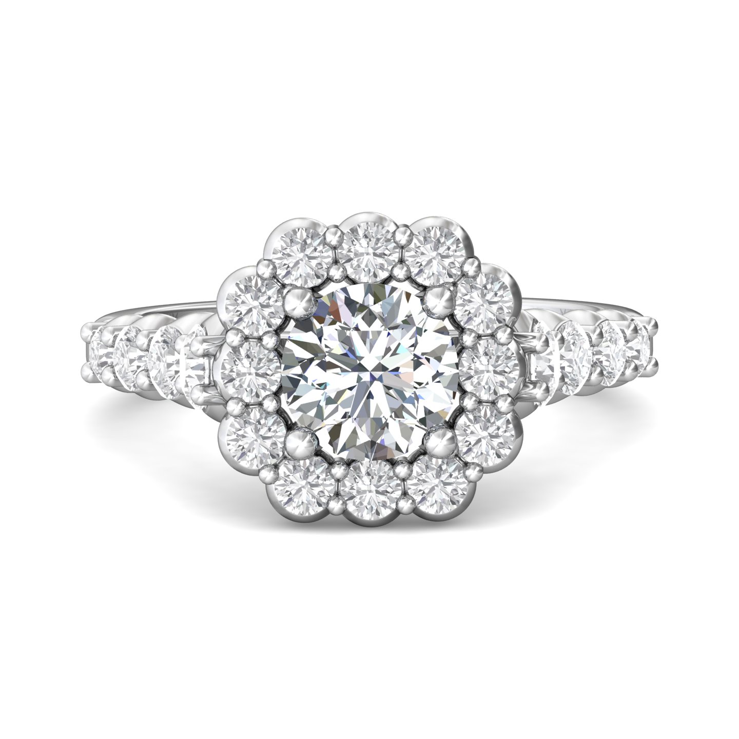 14K White Gold FlyerFit Channel/Shared Prong Engagement Ring Christopher's Fine Jewelry Pawleys Island, SC