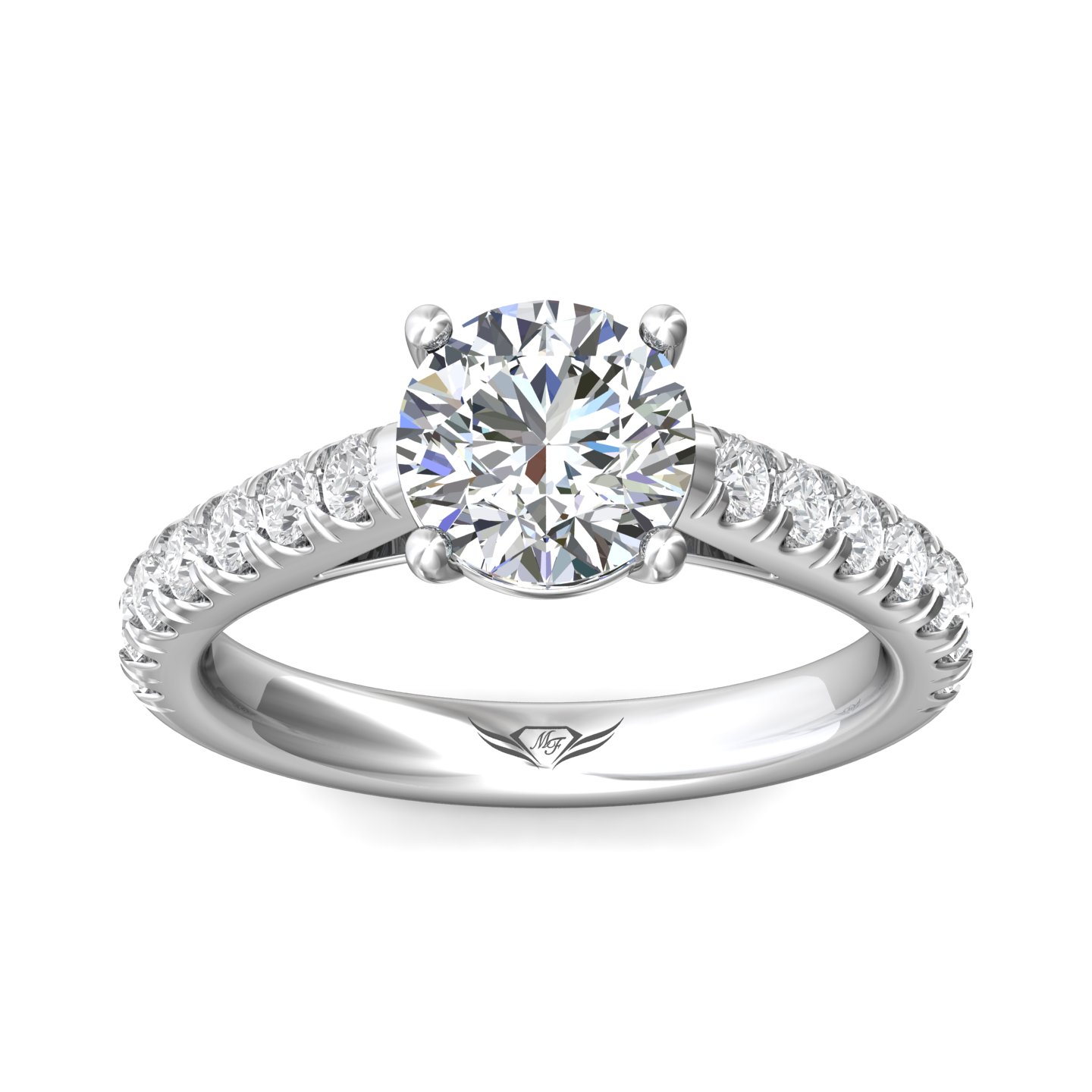 14K White Gold FlyerFit Micropave Engagement Ring Image 3 Becky Beauchine Kulka Diamonds and Fine Jewelry Okemos, MI