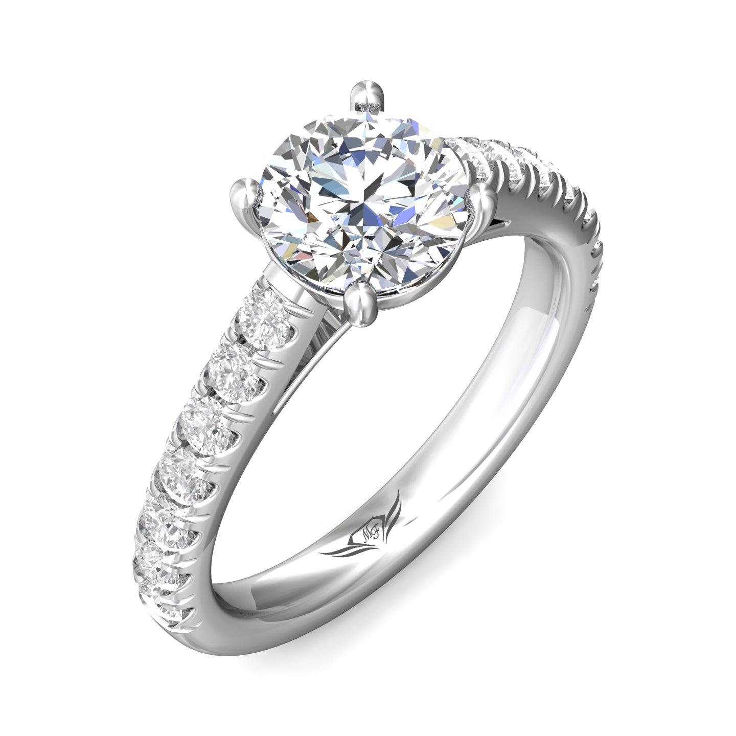 14K White Gold FlyerFit Micropave Engagement Ring Image 5 Becky Beauchine Kulka Diamonds and Fine Jewelry Okemos, MI