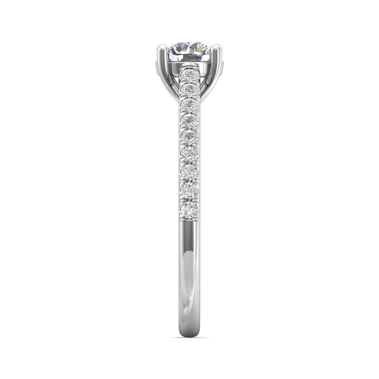 14K White Gold FlyerFit Micropave Engagement Ring Image 4 Becky Beauchine Kulka Diamonds and Fine Jewelry Okemos, MI