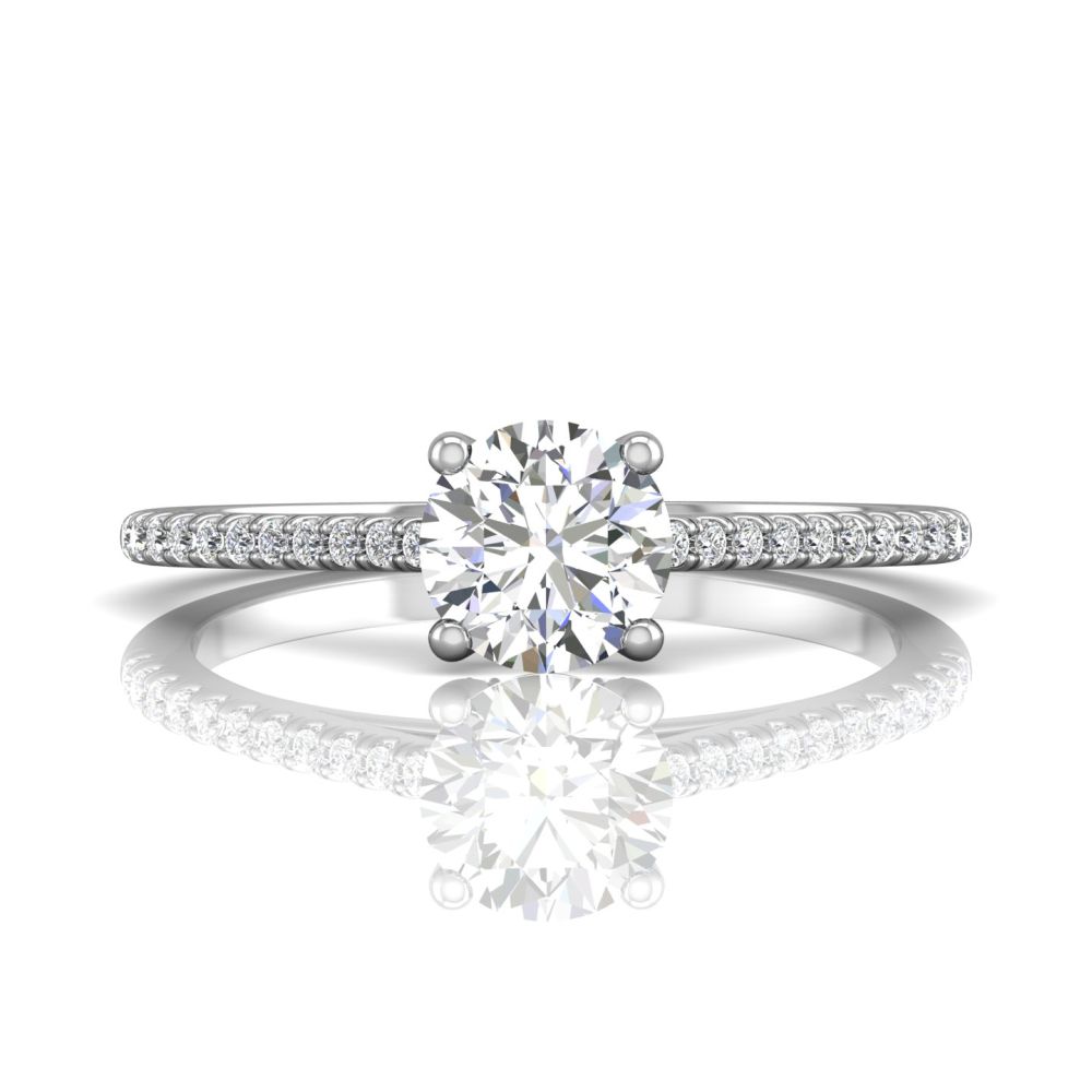 14K White Gold FlyerFit Micropave Engagement Ring Christopher's Fine Jewelry Pawleys Island, SC