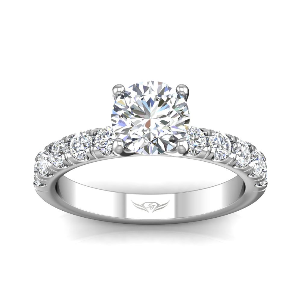 14K White Gold FlyerFit Micropave Engagement Ring Image 3 Becky Beauchine Kulka Diamonds and Fine Jewelry Okemos, MI
