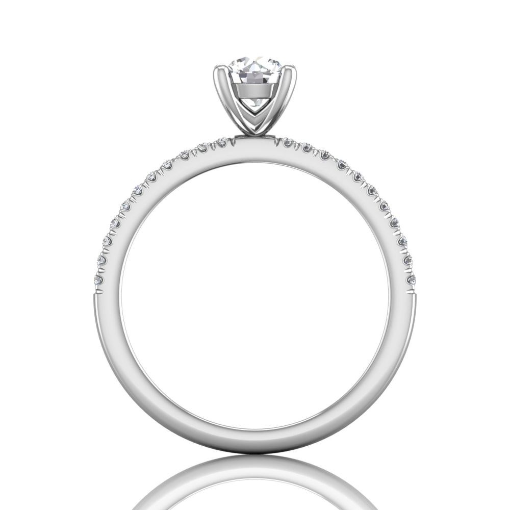 14K White Gold FlyerFit Micropave Engagement Ring Image 2 Christopher's Fine Jewelry Pawleys Island, SC