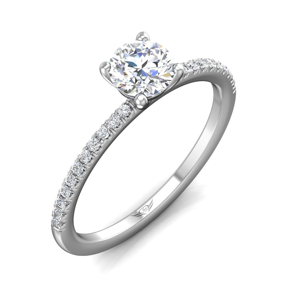 14K White Gold FlyerFit Micropave Engagement Ring Image 5 Christopher's Fine Jewelry Pawleys Island, SC