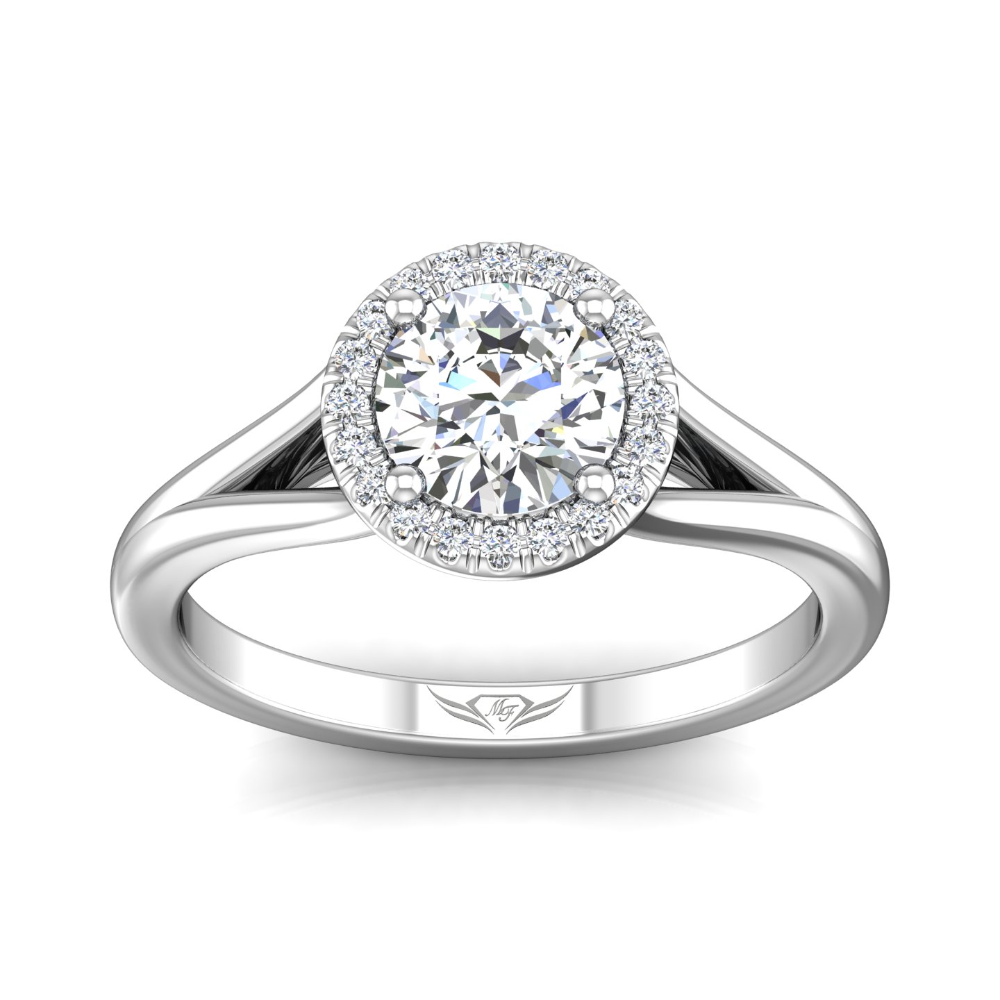 14K White Gold FlyerFit Split Shank Engagement Ring Image 3 Becky Beauchine Kulka Diamonds and Fine Jewelry Okemos, MI