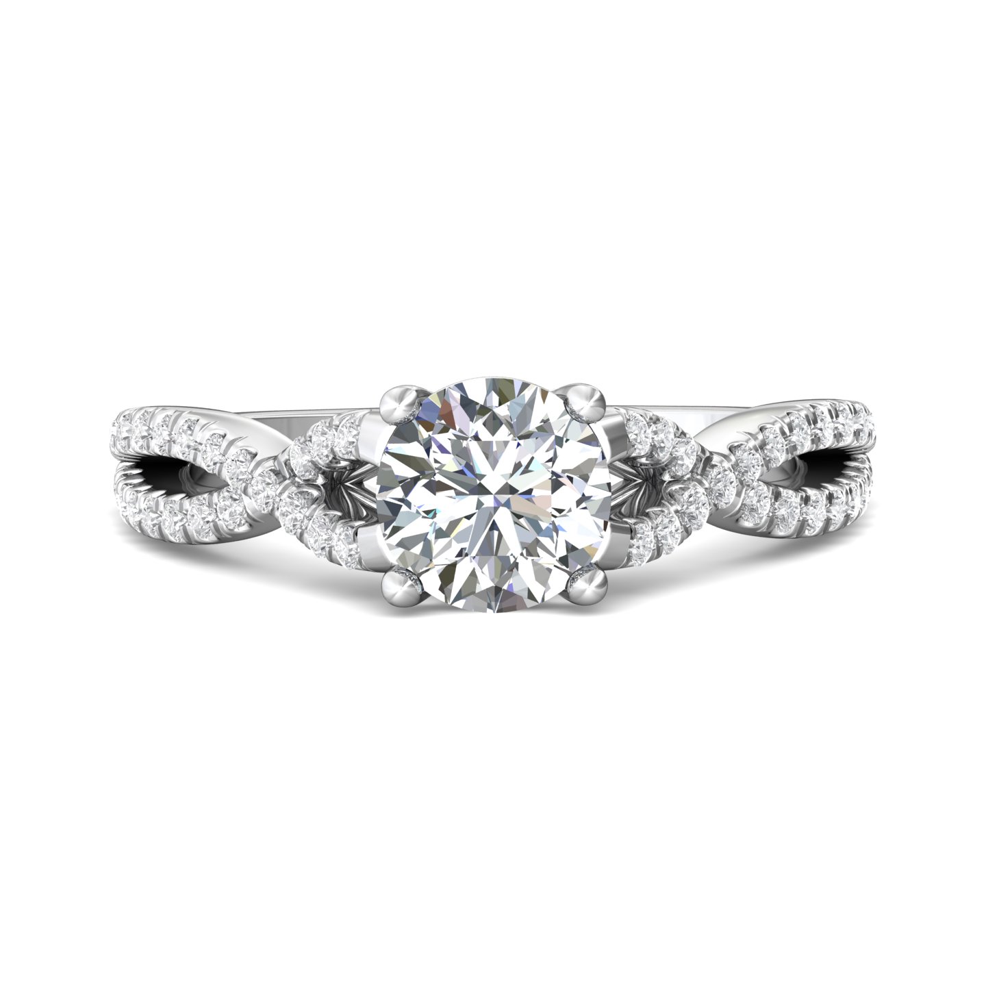14K White Gold FlyerFit Split Shank Engagement Ring Becky Beauchine Kulka Diamonds and Fine Jewelry Okemos, MI