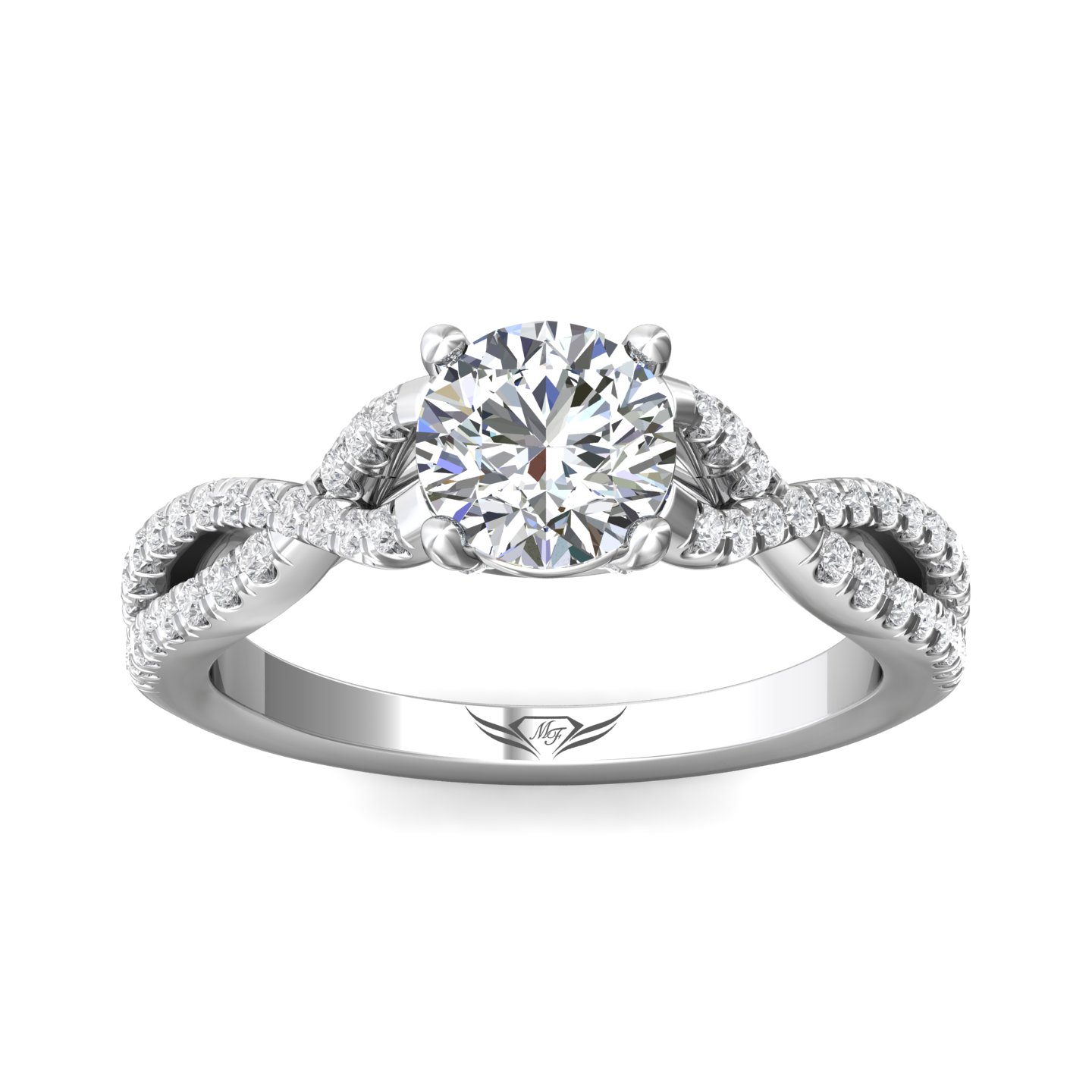 14K White Gold FlyerFit Split Shank Engagement Ring Image 3 Christopher's Fine Jewelry Pawleys Island, SC