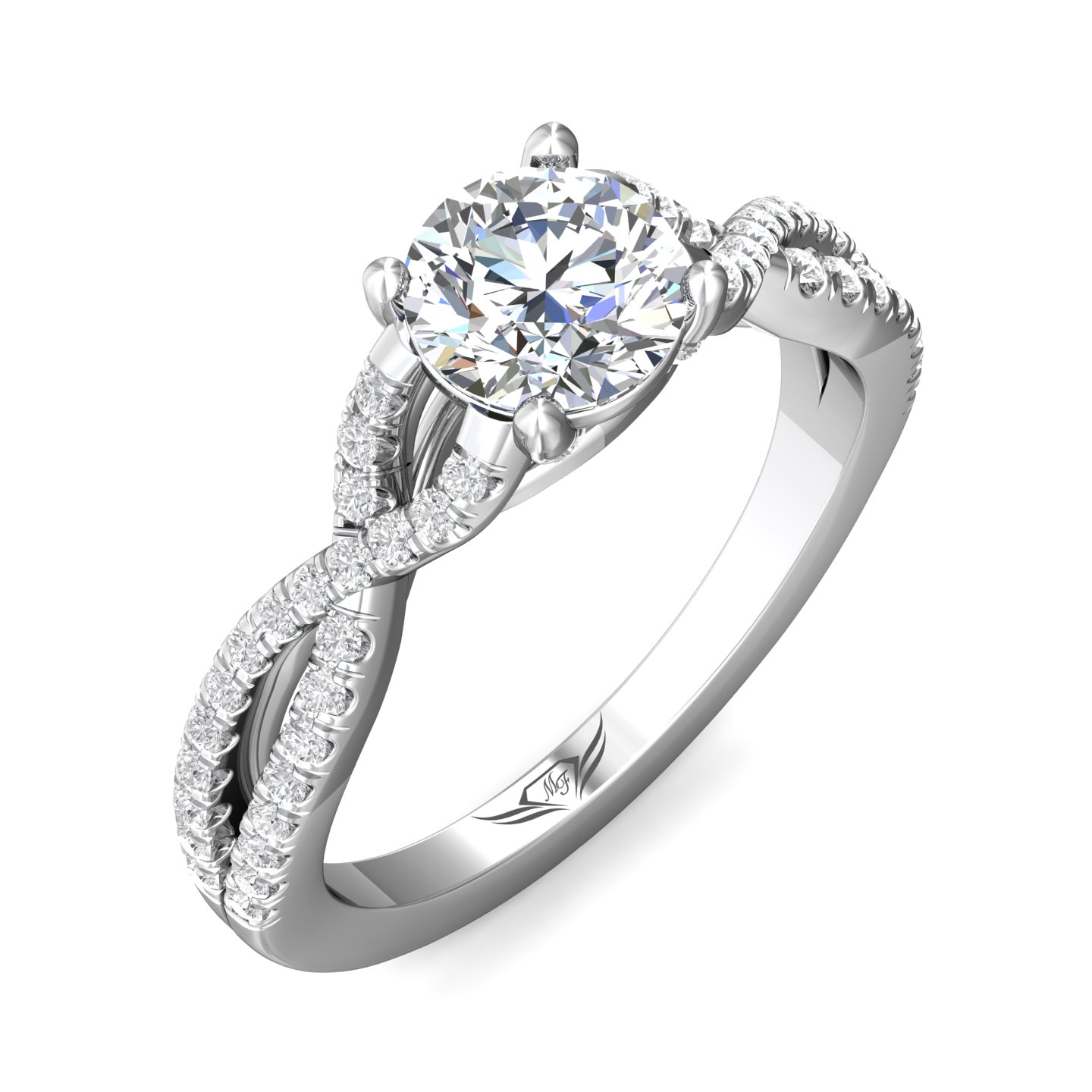 14K White Gold FlyerFit Split Shank Engagement Ring Image 5 Christopher's Fine Jewelry Pawleys Island, SC