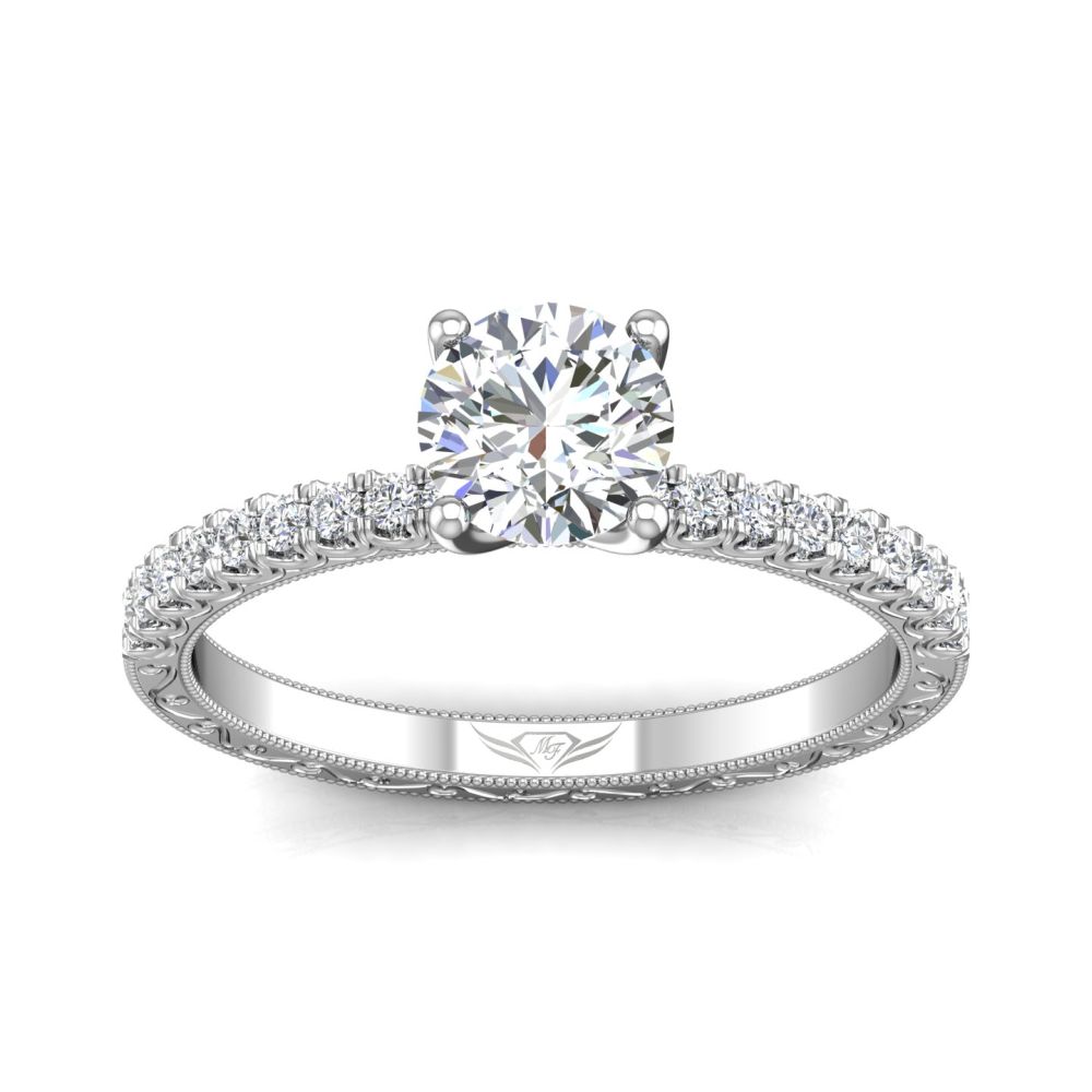 14K White Gold FlyerFit Vintage Engagement Ring Image 3 Christopher's Fine Jewelry Pawleys Island, SC