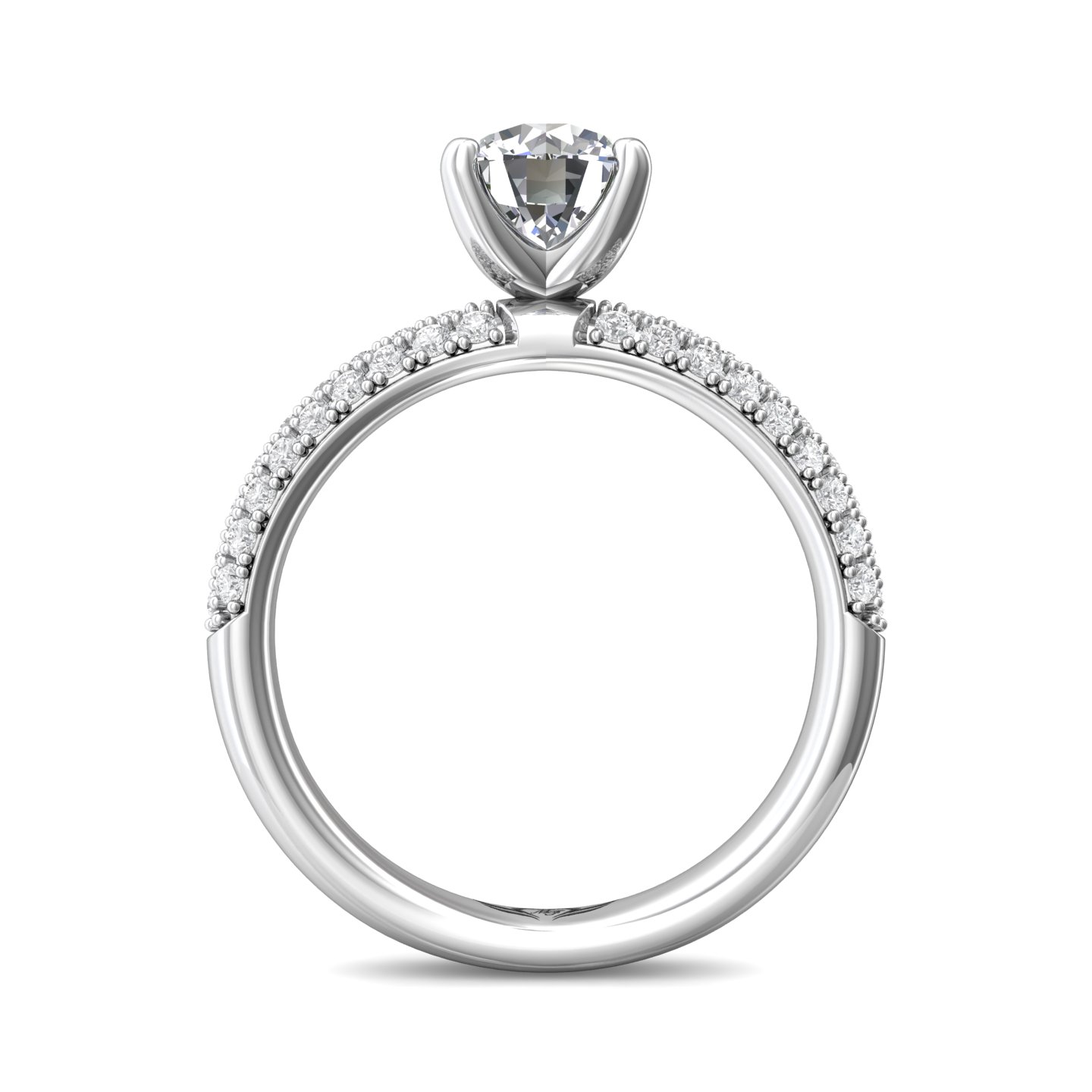 14K White Gold FlyerFit Micropave Engagement Ring Image 2 Becky Beauchine Kulka Diamonds and Fine Jewelry Okemos, MI