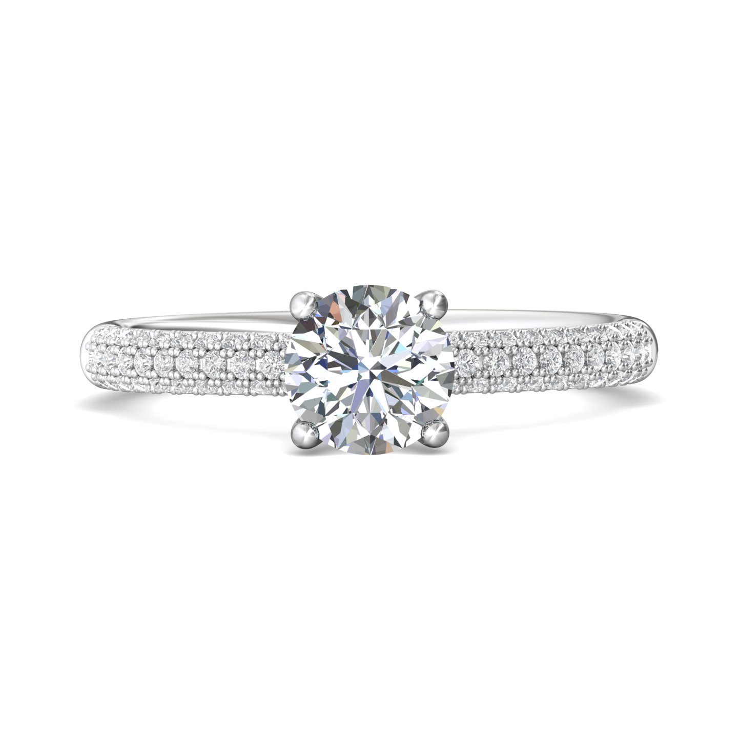 14K White Gold FlyerFit Micropave Engagement Ring Christopher's Fine Jewelry Pawleys Island, SC