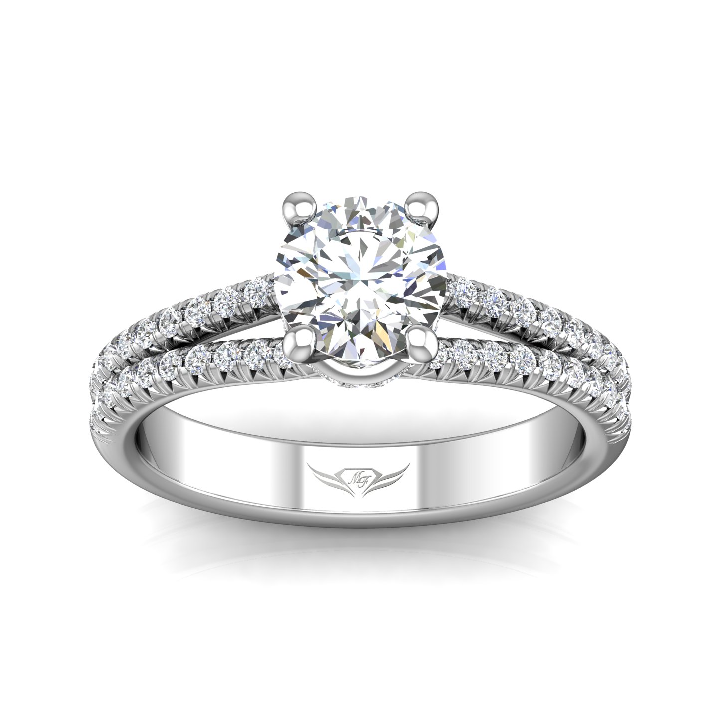 14K White Gold FlyerFit Split Shank Engagement Ring Image 3 Christopher's Fine Jewelry Pawleys Island, SC