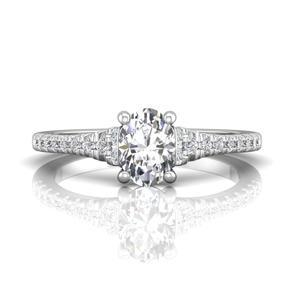 14K White Gold FlyerFit Micropave Engagement Ring Becky Beauchine Kulka Diamonds and Fine Jewelry Okemos, MI