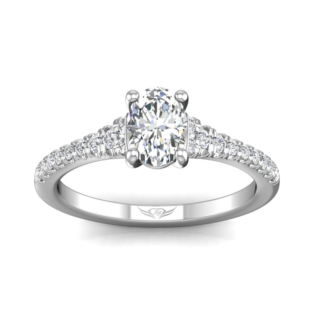 14K White Gold FlyerFit Micropave Engagement Ring Image 3 Christopher's Fine Jewelry Pawleys Island, SC