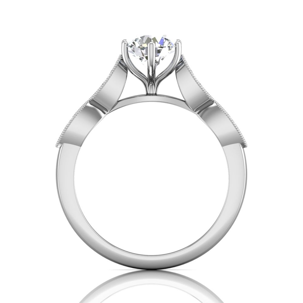 14K White Gold FlyerFit Micropave Engagement Ring Image 2 Christopher's Fine Jewelry Pawleys Island, SC