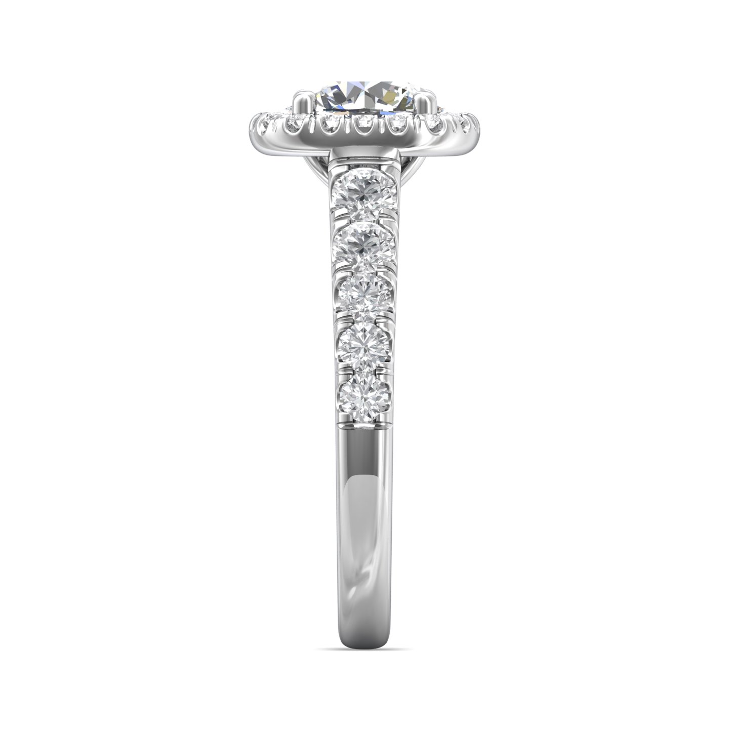 14K White Gold FlyerFit Micropave Halo Engagement Ring Image 4 Becky Beauchine Kulka Diamonds and Fine Jewelry Okemos, MI