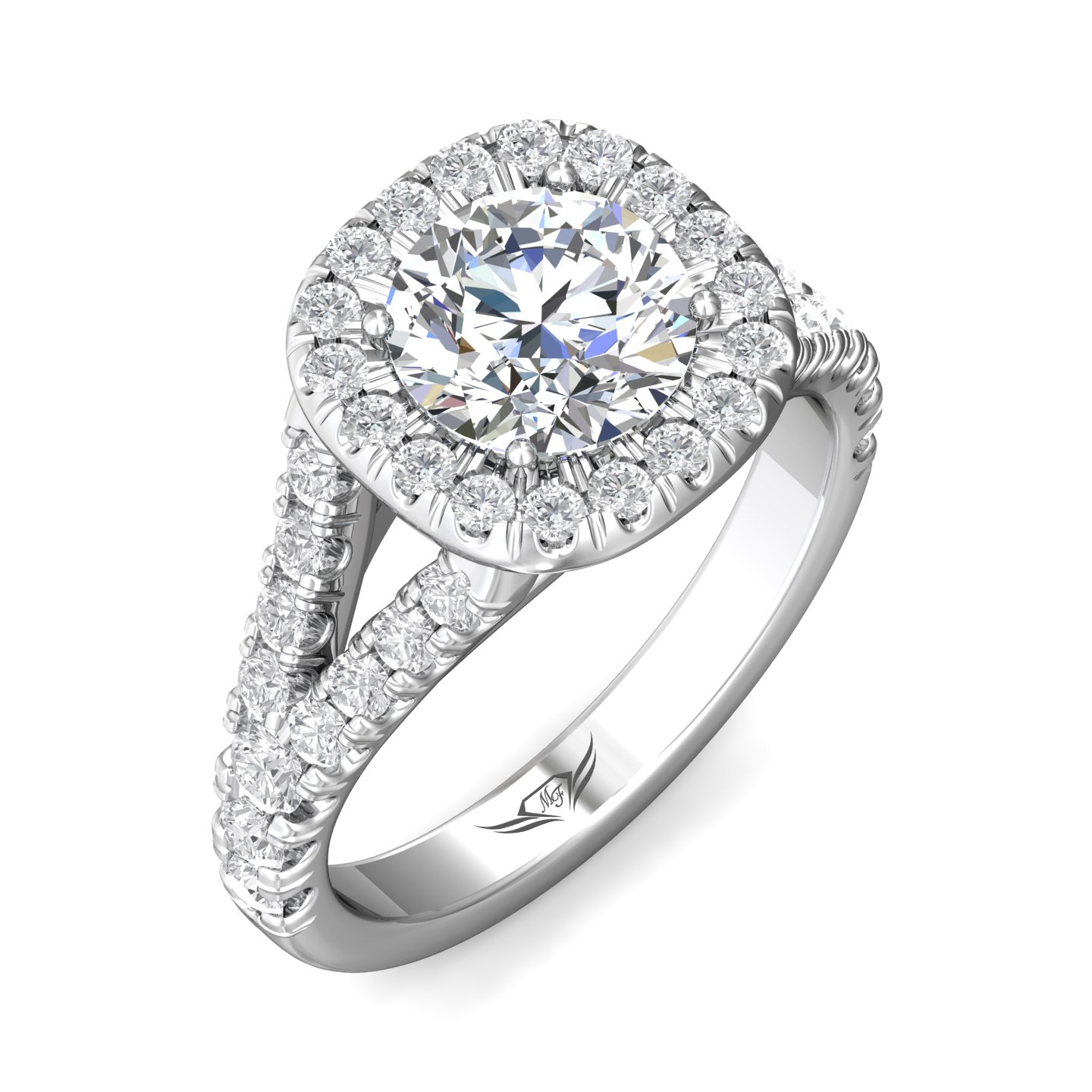 14K White Gold FlyerFit Split Shank Engagement Ring Image 5 Becky Beauchine Kulka Diamonds and Fine Jewelry Okemos, MI