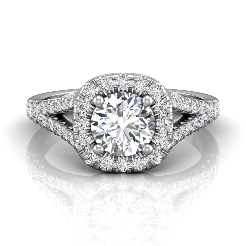 14K White Gold FlyerFit Split Shank Engagement Ring Becky Beauchine Kulka Diamonds and Fine Jewelry Okemos, MI