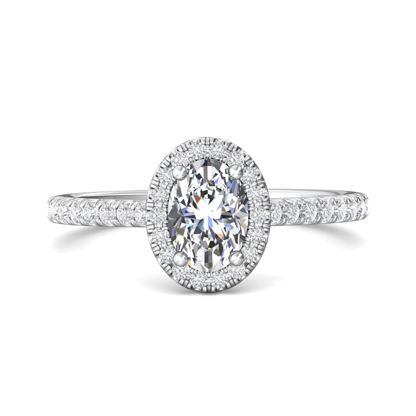 14K White Gold FlyerFit Micropave Halo Engagement Ring Becky Beauchine Kulka Diamonds and Fine Jewelry Okemos, MI