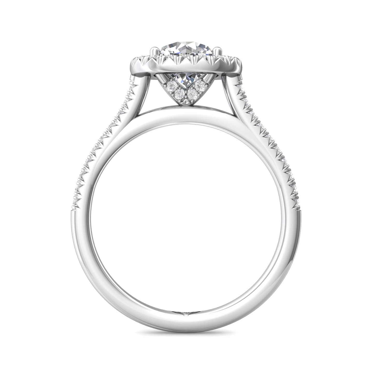 14K White Gold FlyerFit Micropave Halo Engagement Ring Image 2 Christopher's Fine Jewelry Pawleys Island, SC