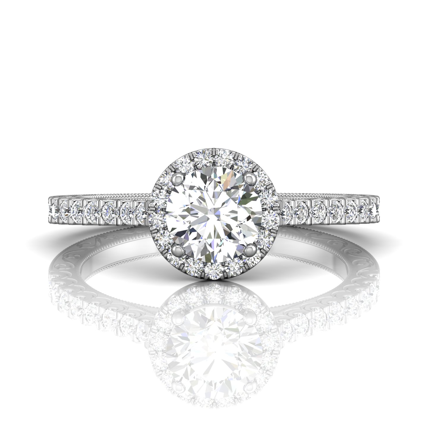 14K White Gold FlyerFit Vintage Engagement Ring Christopher's Fine Jewelry Pawleys Island, SC
