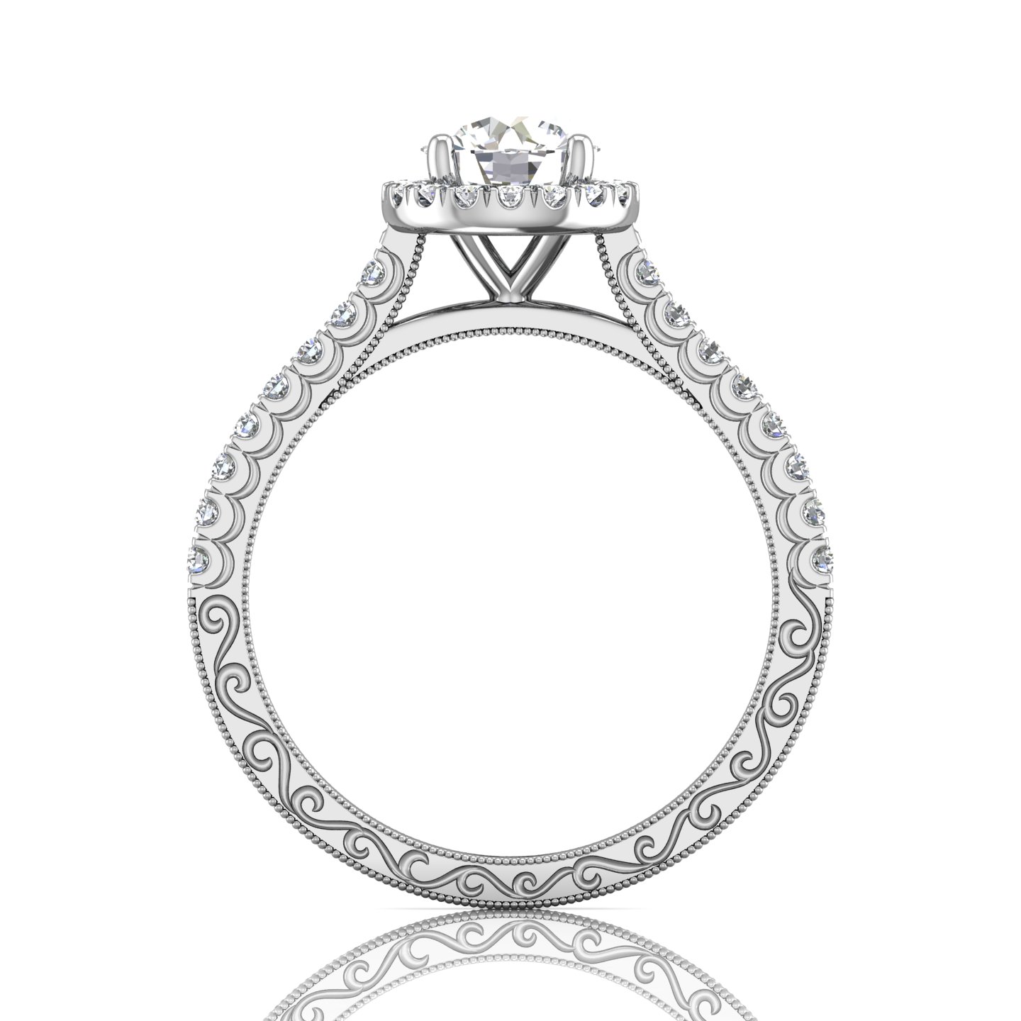 14K White Gold FlyerFit Vintage Engagement Ring Image 2 Becky Beauchine Kulka Diamonds and Fine Jewelry Okemos, MI