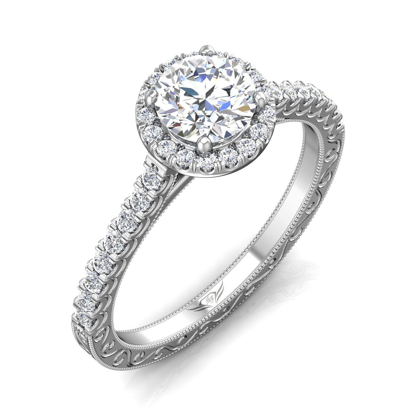 14K White Gold FlyerFit Vintage Engagement Ring Image 5 Christopher's Fine Jewelry Pawleys Island, SC