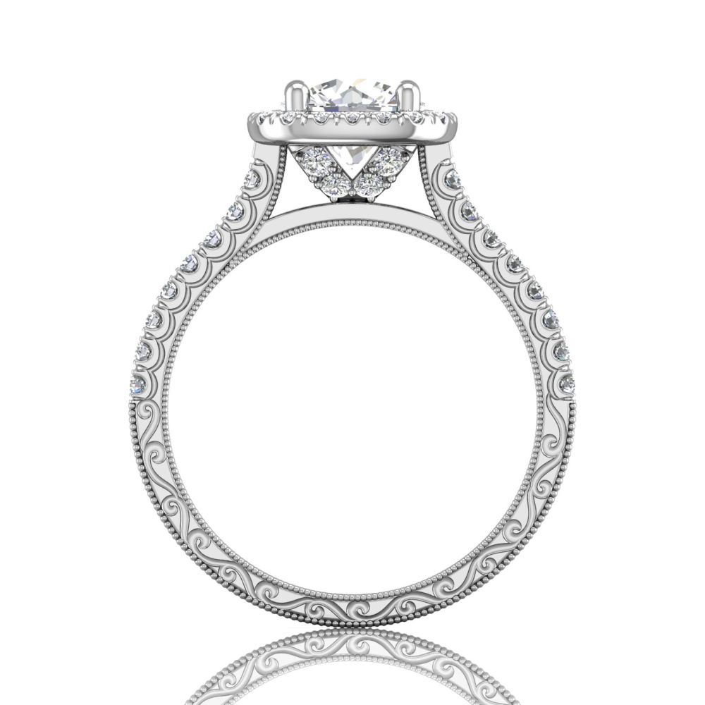 14K White Gold FlyerFit Vintage Engagement Ring Image 2 Christopher's Fine Jewelry Pawleys Island, SC