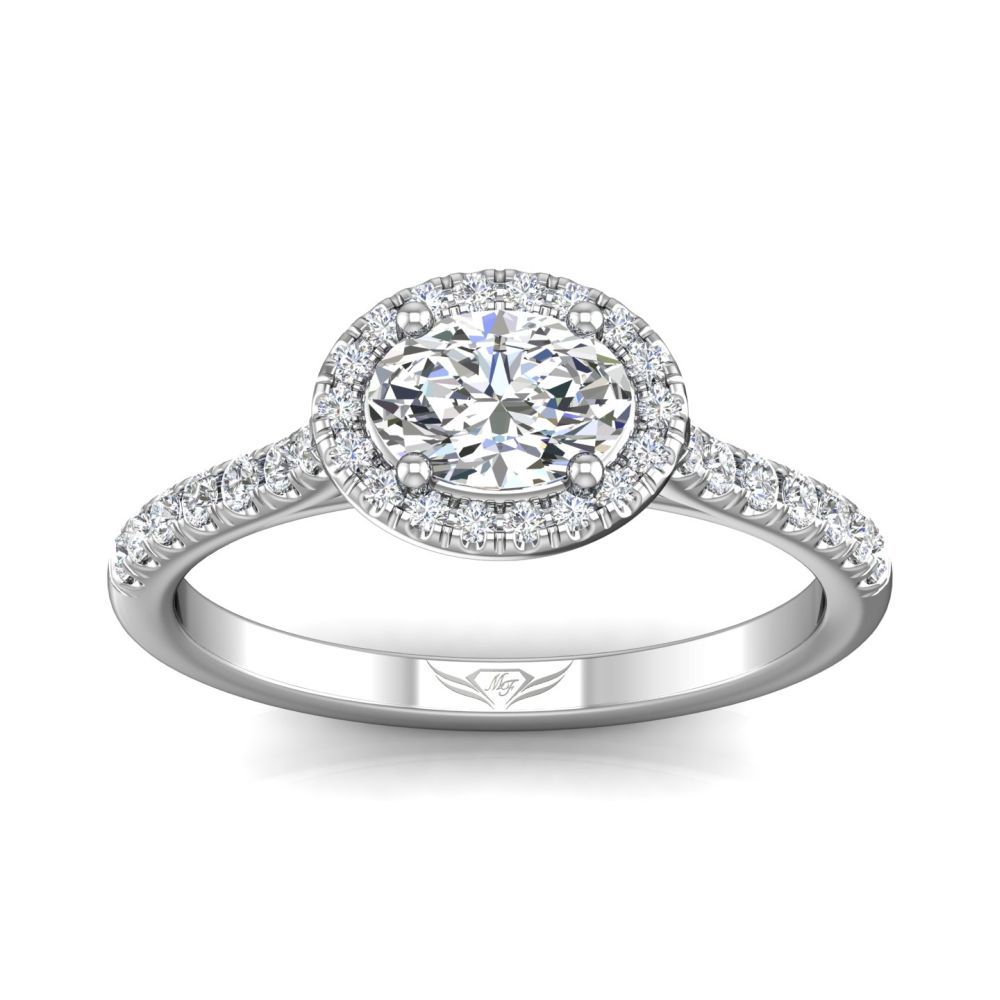14K White Gold FlyerFit Micropave Halo Engagement Ring Image 3 Christopher's Fine Jewelry Pawleys Island, SC