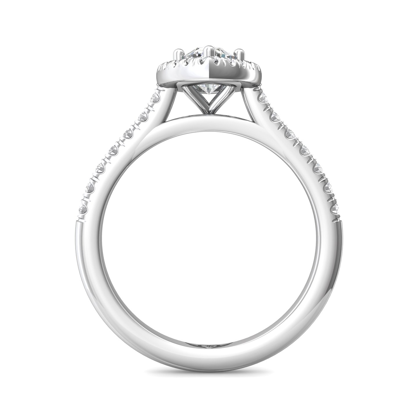 14K White Gold FlyerFit Micropave Halo Engagement Ring Image 2 Becky Beauchine Kulka Diamonds and Fine Jewelry Okemos, MI