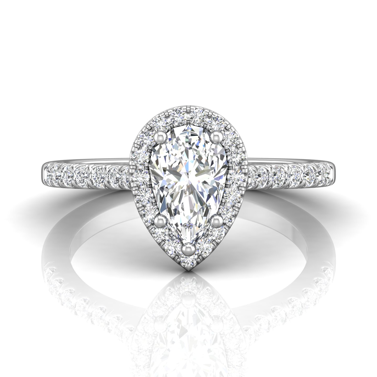 14K White Gold FlyerFit Micropave Halo Engagement Ring Christopher's Fine Jewelry Pawleys Island, SC
