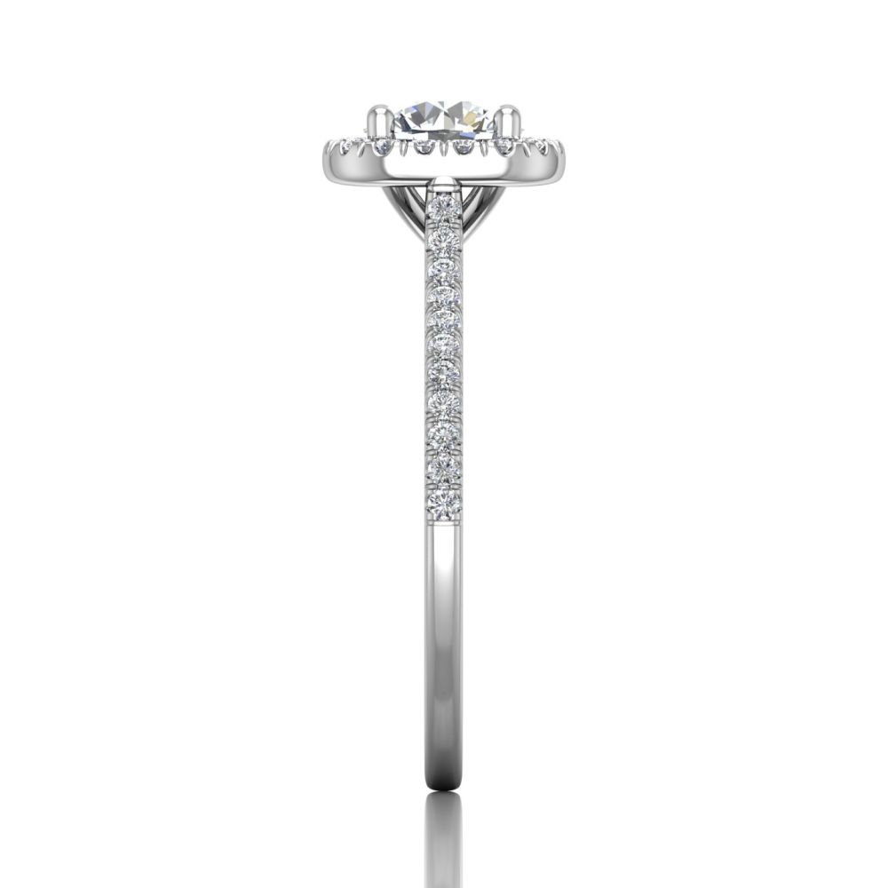 14K White Gold FlyerFit Micropave Halo Engagement Ring Image 4 Christopher's Fine Jewelry Pawleys Island, SC