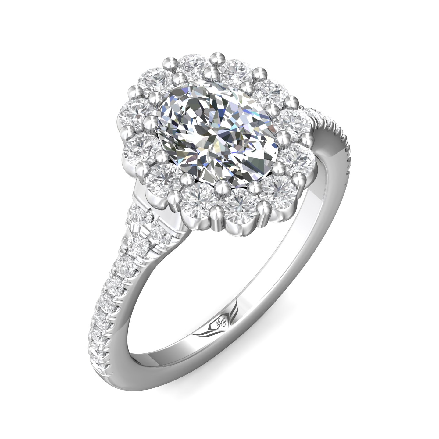 14K White Gold FlyerFit Split Shank Engagement Ring Image 5 Christopher's Fine Jewelry Pawleys Island, SC