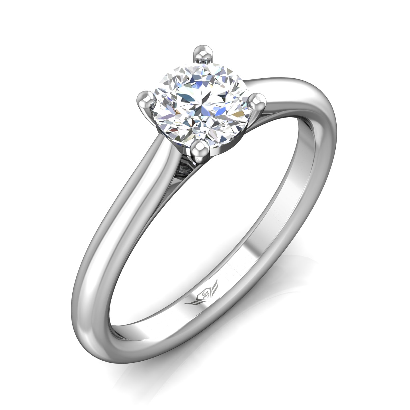 14K White Gold FlyerFit Solitaire Engagement Ring Image 5 Christopher's Fine Jewelry Pawleys Island, SC