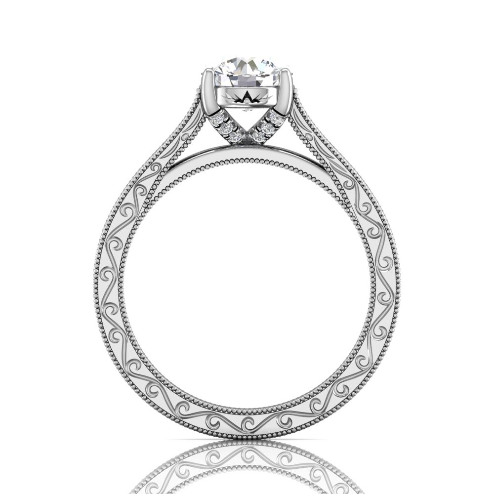 14K White Gold FlyerFit Vintage Engagement Ring Image 2 Christopher's Fine Jewelry Pawleys Island, SC