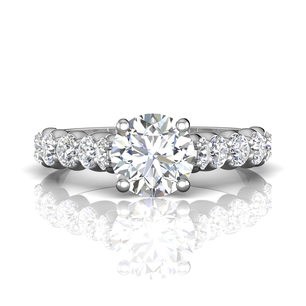 14K White Gold FlyerFit Channel/Shared Prong Engagement Ring Becky Beauchine Kulka Diamonds and Fine Jewelry Okemos, MI
