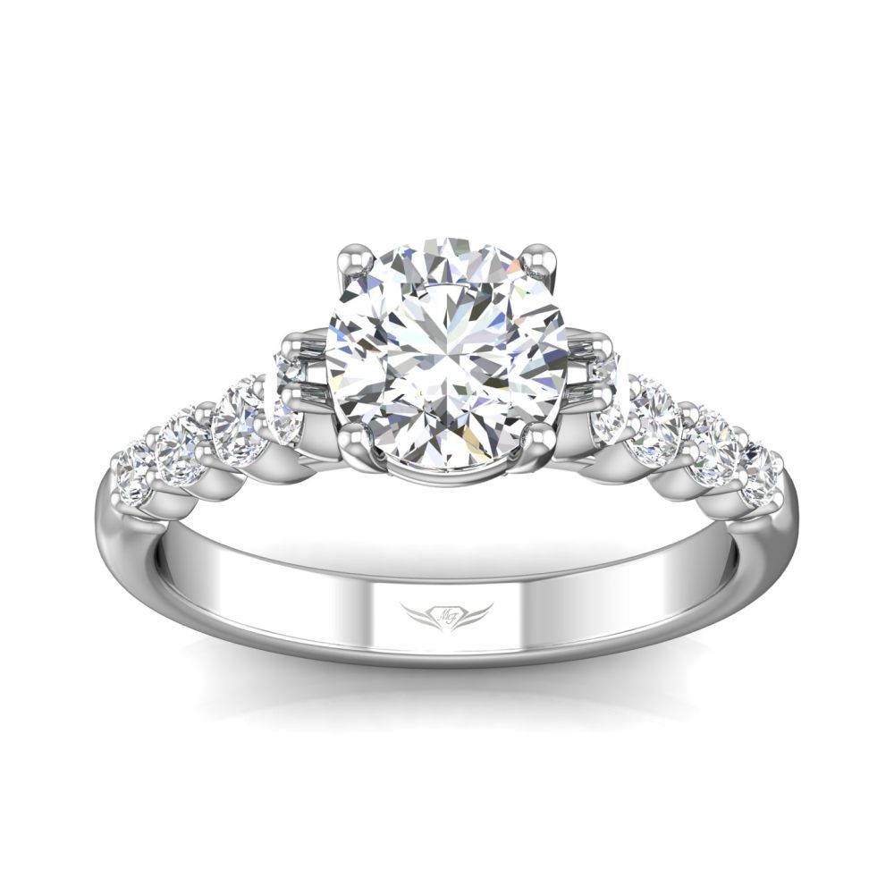 14K White Gold FlyerFit Channel/Shared Prong Engagement Ring Image 3 Becky Beauchine Kulka Diamonds and Fine Jewelry Okemos, MI