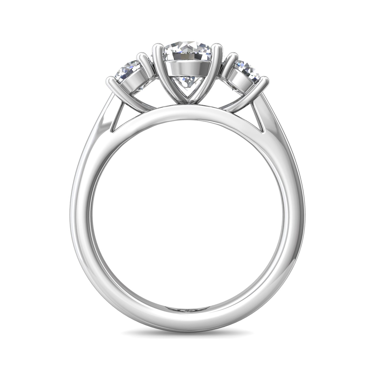 14K White Gold FlyerFit Three Stone Engagement Ring Image 2 Becky Beauchine Kulka Diamonds and Fine Jewelry Okemos, MI