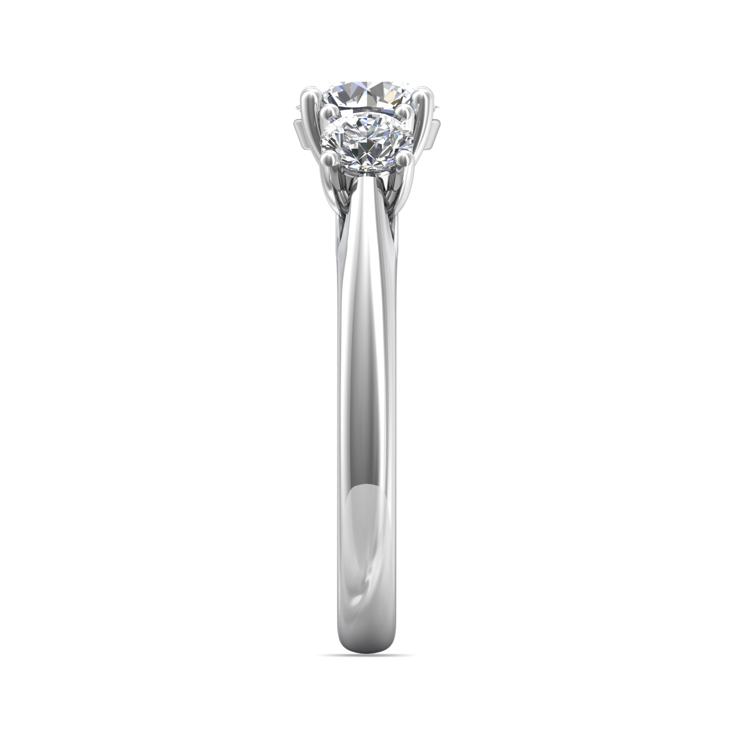 14K White Gold FlyerFit Three Stone Engagement Ring Image 4 Becky Beauchine Kulka Diamonds and Fine Jewelry Okemos, MI