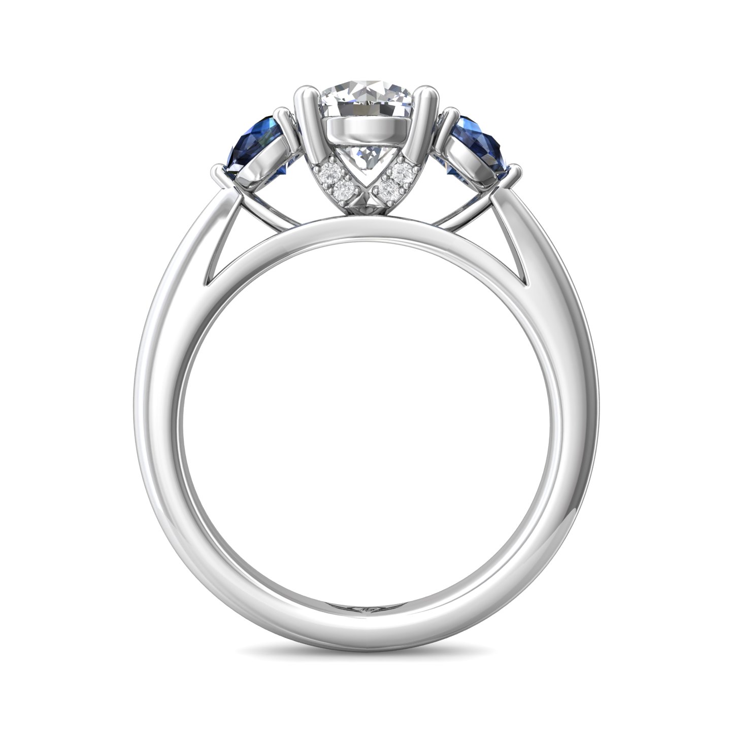 14K White Gold FlyerFit Three Stone Engagement Ring Image 2 Christopher's Fine Jewelry Pawleys Island, SC