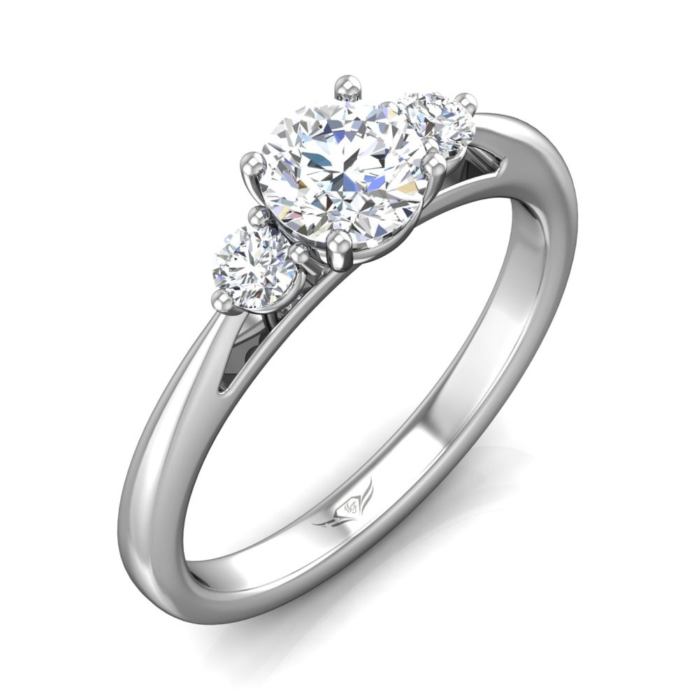 14K White Gold FlyerFit Three Stone Engagement Ring Image 5 Christopher's Fine Jewelry Pawleys Island, SC