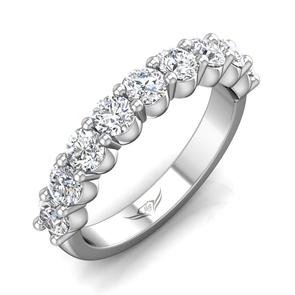 14K White Gold FlyerFit Shared Prong Wedding Band Image 5 Becky Beauchine Kulka Diamonds and Fine Jewelry Okemos, MI