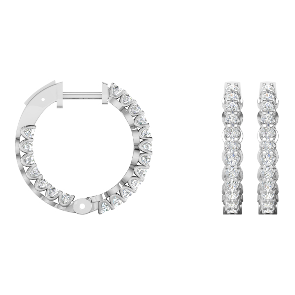 1.00cttw Hoop Earrings in 14K White Gold Hart's Jewelers Grants Pass, OR