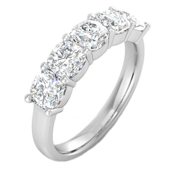 2.00cttw Cushion 5 Stone Anniversary Band in 14K White Gold Hart's Jewelers Grants Pass, OR