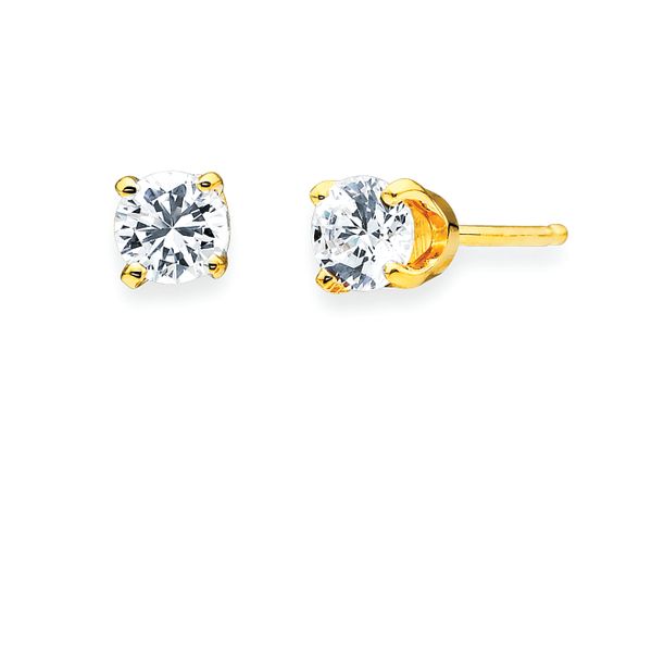 14k Yellow Gold Diamond Earrings Atlanta West Jewelry Douglasville, GA