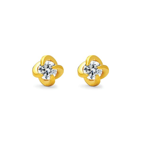 14k Yellow Gold Diamond Earrings Beckman Jewelers Inc Ottawa, OH