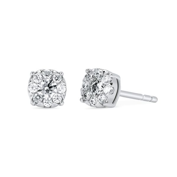 14k White Gold Diamond Earrings Adler's Diamonds Saint Louis, MO