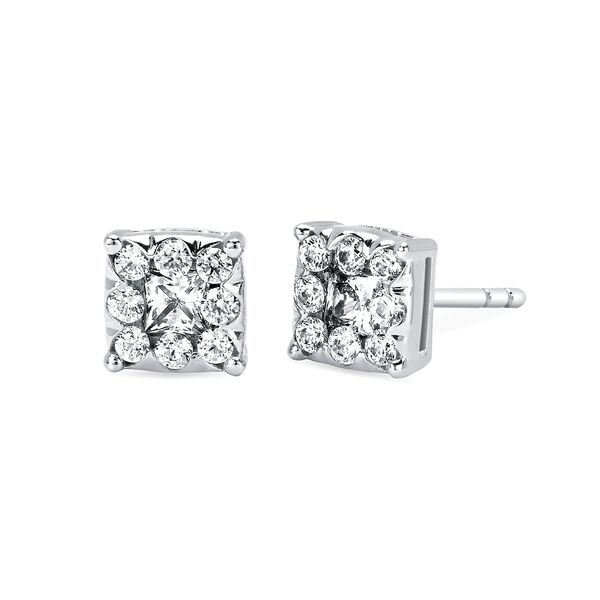 14k White Gold Diamond Earrings Adler's Diamonds Saint Louis, MO